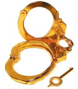gold handcuffs