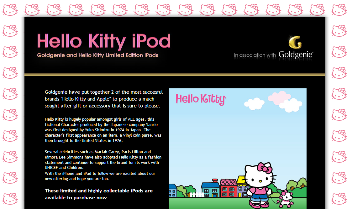 Goldgenie's Hello Kitty Website