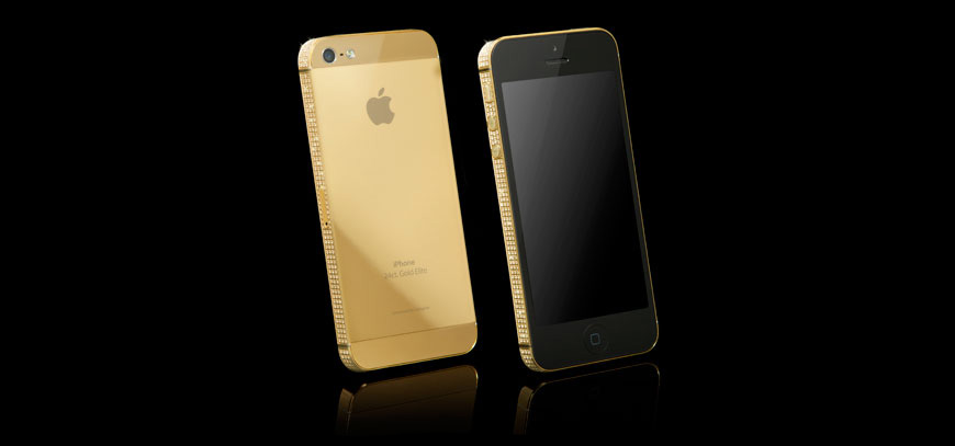 Gold iPhone 5 Elite with Swarovski Crystal Bezel