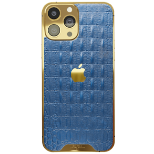 Blue Croc Leather iPhone 15 Pro Pro Max