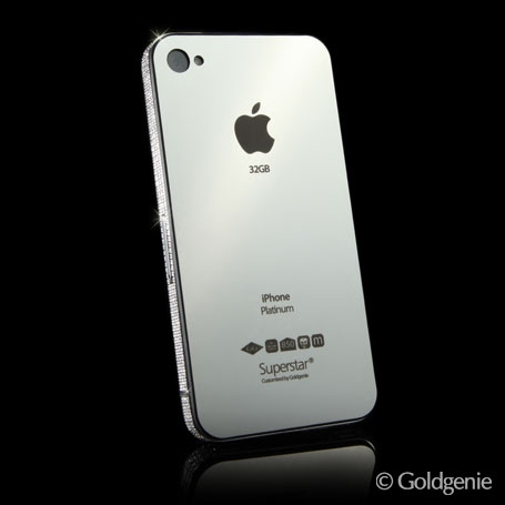 32gb iPhone 4 Superstar Platinum with Diamond Rim 