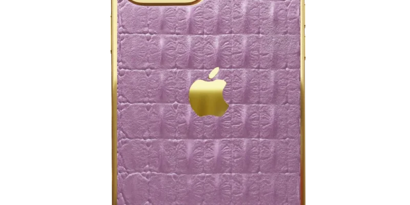 Pink Croc Leather iPhone 14