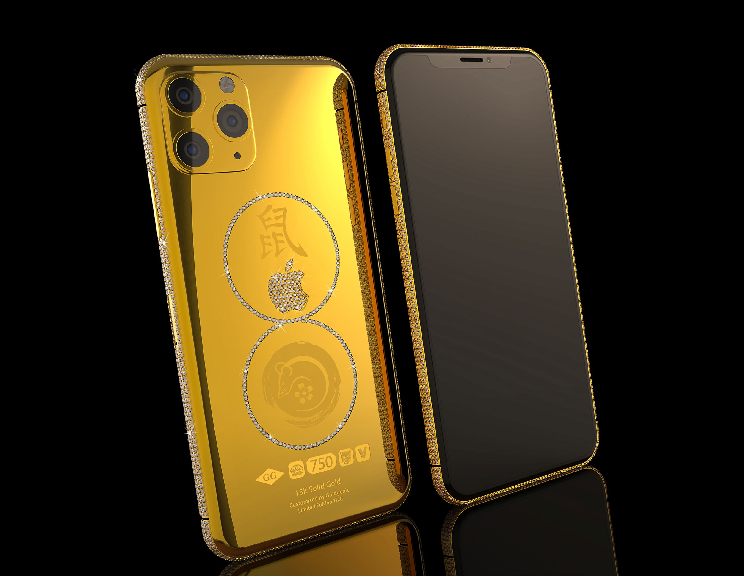 Year of the Rat Diamond and 18k solid Gold iPhone 11 Pro mobile banner new 2 2 The Year of the Rat