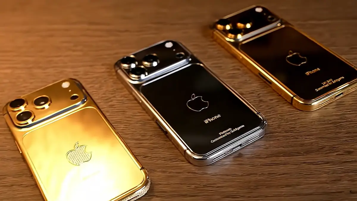Authentic Apple iPhone transformed into a handcrafted Goldgenie 24K Gold iPhone.