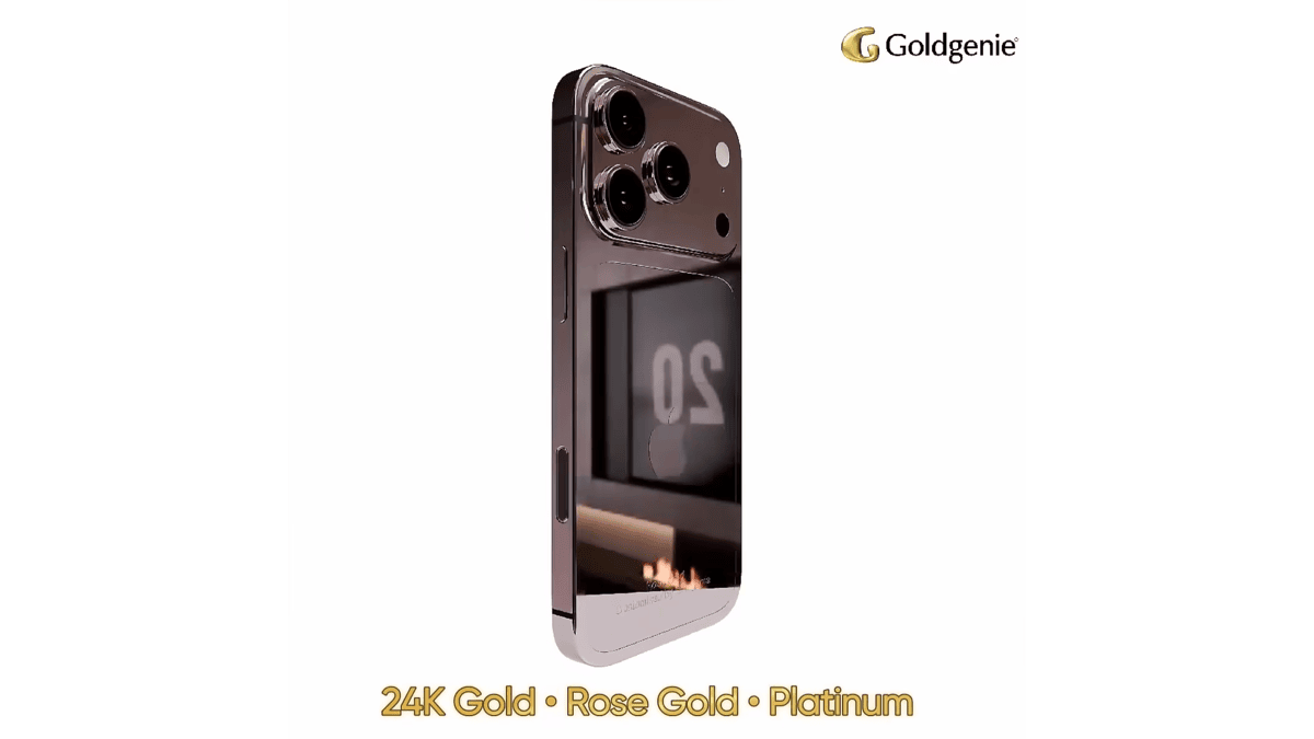 Gold iPhone 18 customised by Goldgenie for customers in Dubai and the UAE