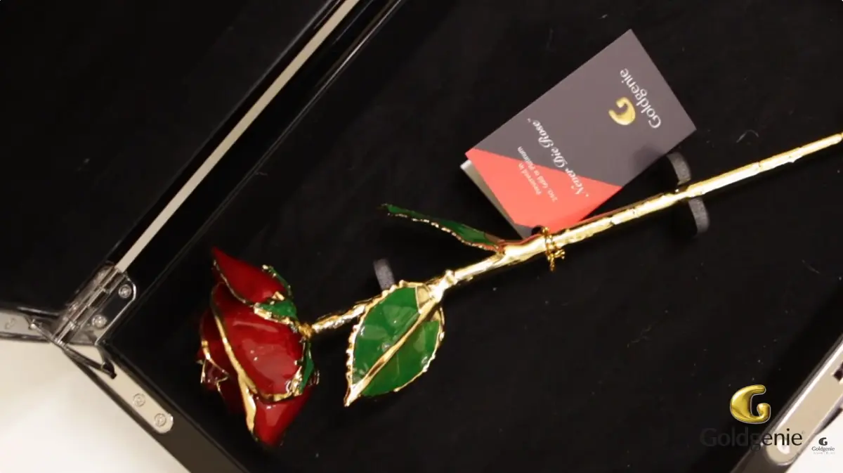 24K gold roses anniversary gift luxury box
