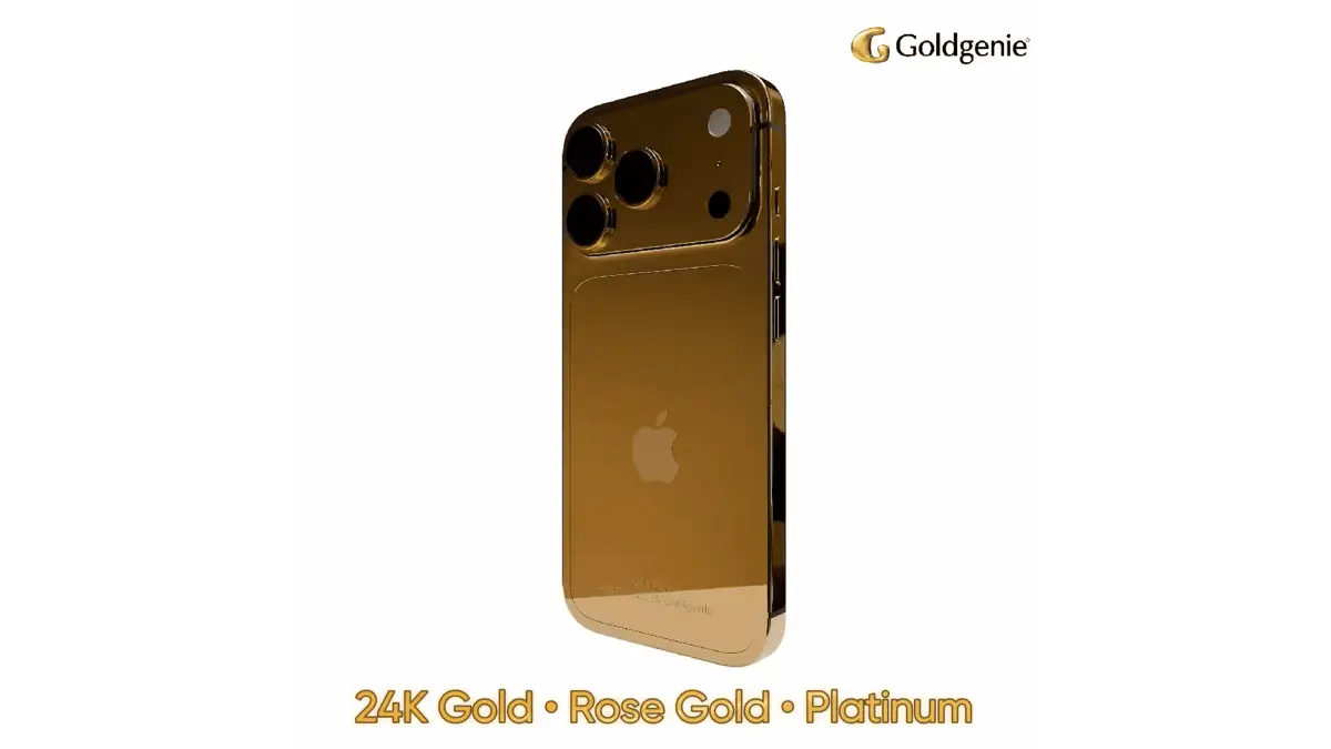 Goldgenie craftsman customising a luxury 24K Gold iPhone 18.