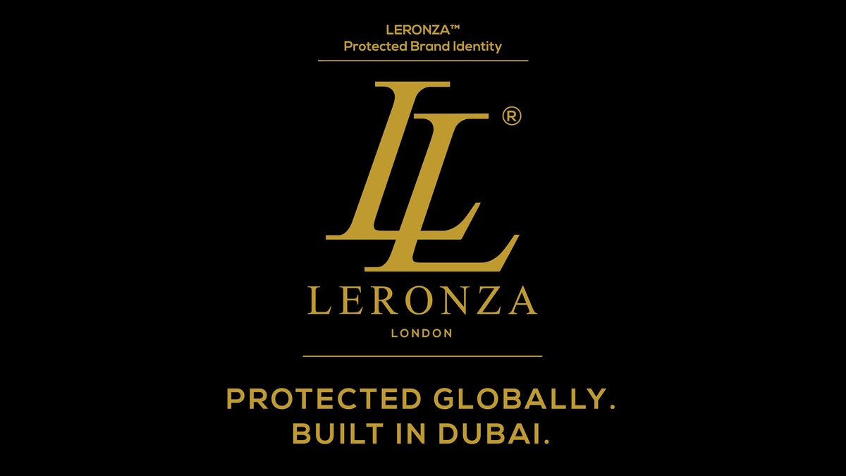 LERONZA™ logo – official trademark brand identity in gold and black
