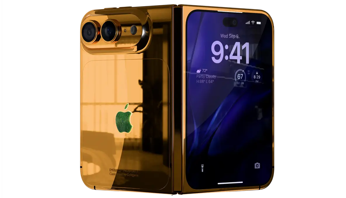 Personalised Goldgenie iPhone Fold with bespoke precious-metal finish