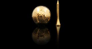 24K Gold Golf Ball and Tee