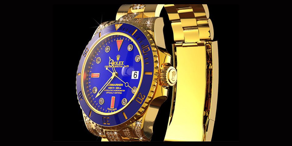 18k Solid Gold And Diamond Limited Edition Nba Rolex Submariner Date Goldgenie International