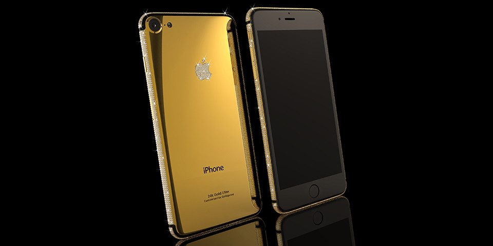 Gold plated Mobile Phone crystal logo