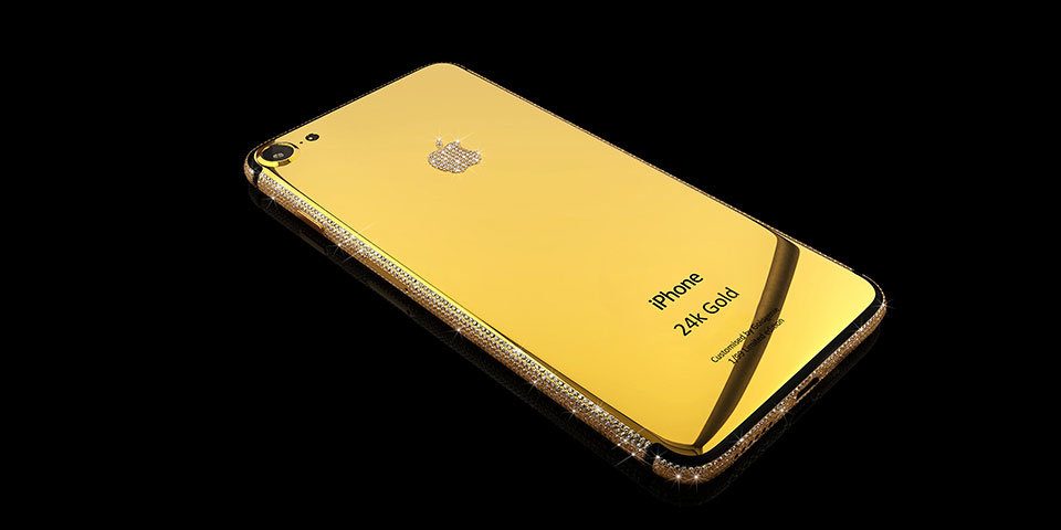 Gold plated Mobile Phone crystal logo LD