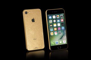 iPhone 8 Stardust Gold Standing