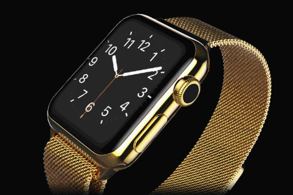 Gold Apple Watch 5 with Milanese strap | Goldgenie International