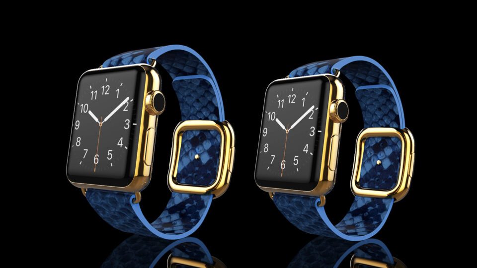 Gold Apple-Watch-5-Blue Python