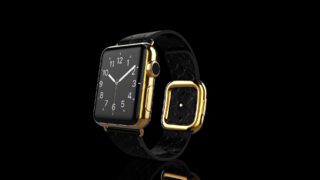 Gold Apple-Watch-5-Black Python-front