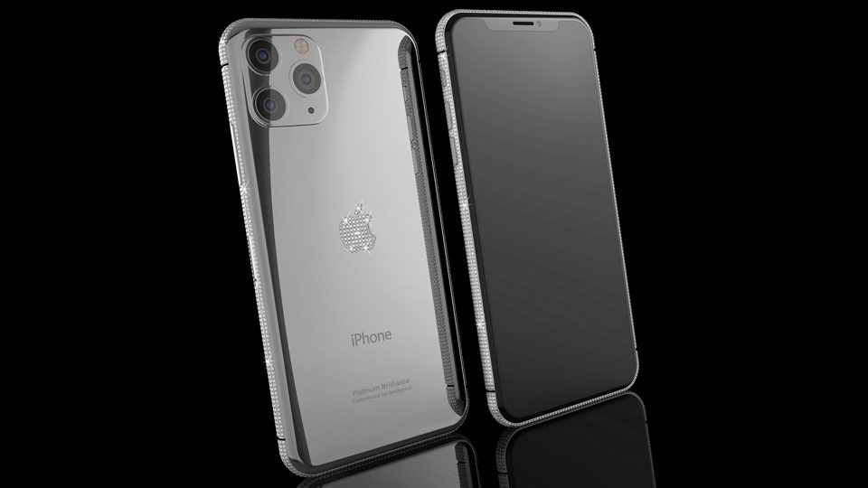 iPhone 11 Pro Max with Diamond logo/bezel Platinum