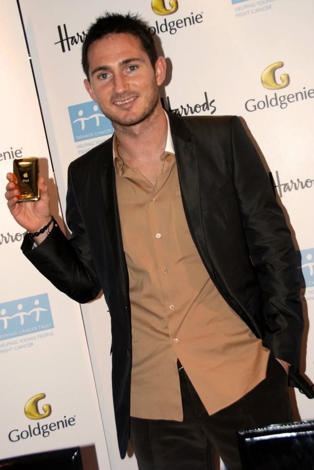 Frank Lampard with Gold iPod at Goldgenie Harrods launch