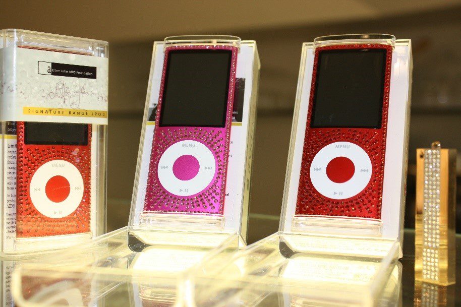 On display in Harrods and Selfridges the Starburst iPod Range