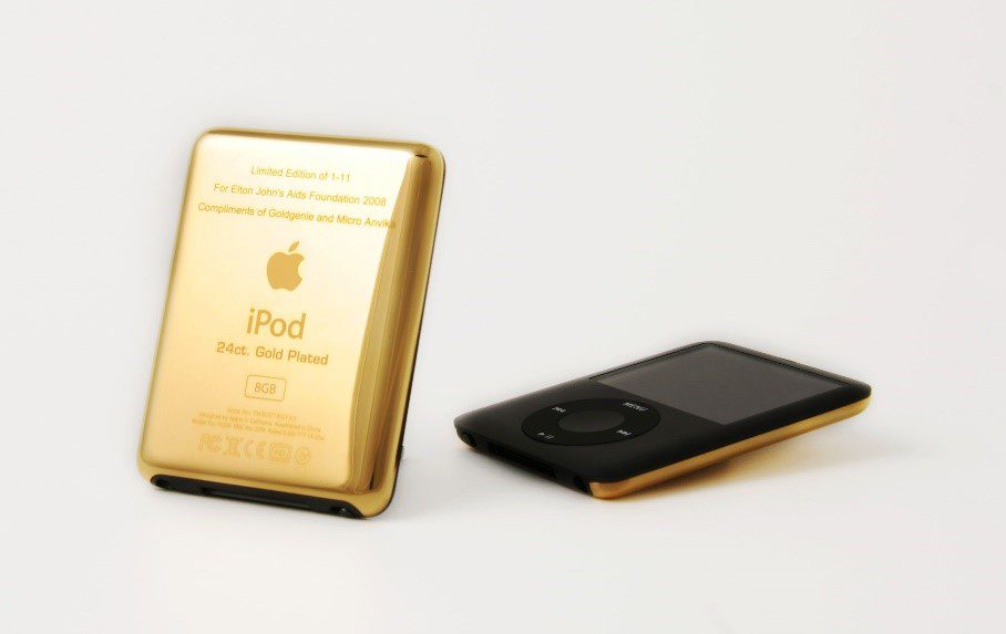 Original Gold iPod for Elton Johns white tie and tiara ball