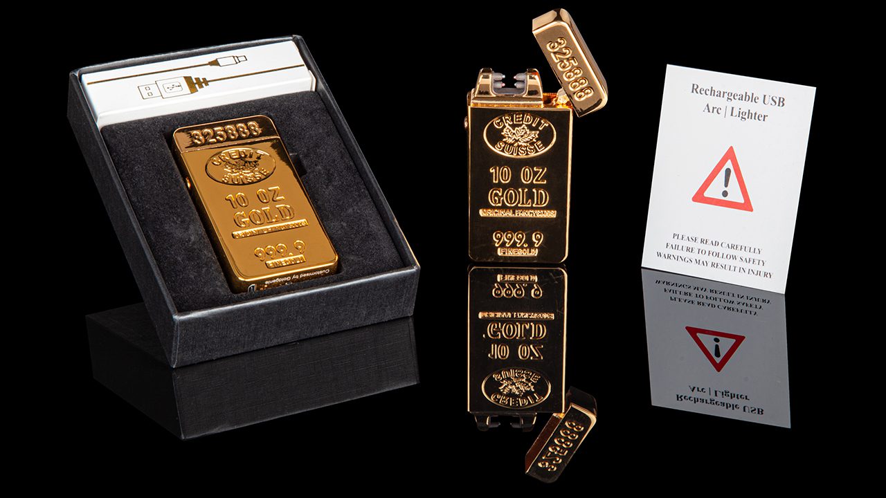 Gold Bullion Electric Arc Lighter-Luxury Gift