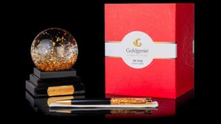 24k Gold Crystal Ball and Pen