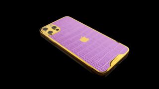 24k Gold Pink Croc Leather iPhone 13
