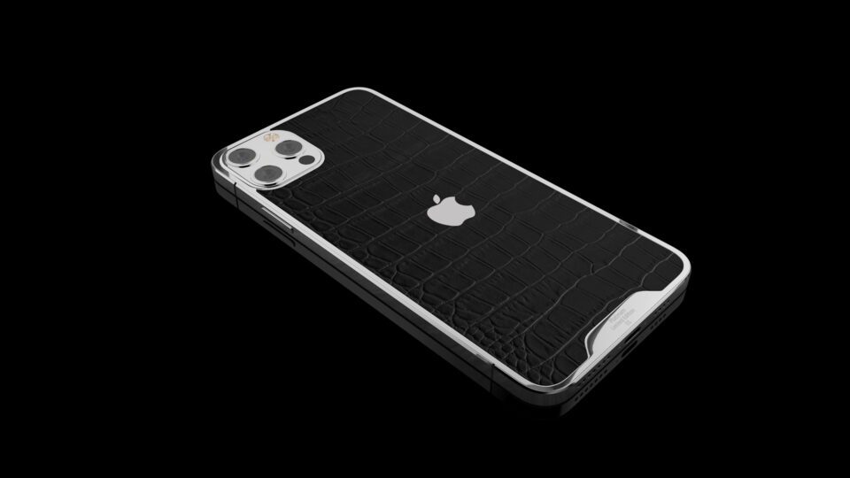 Platinum Black Croc Leather iPhone 13
