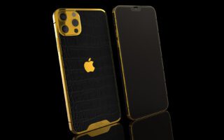 24k Gold Black Croc Leather iPhone 13