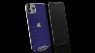 Platinum Blue Croc Leather iPhone 13