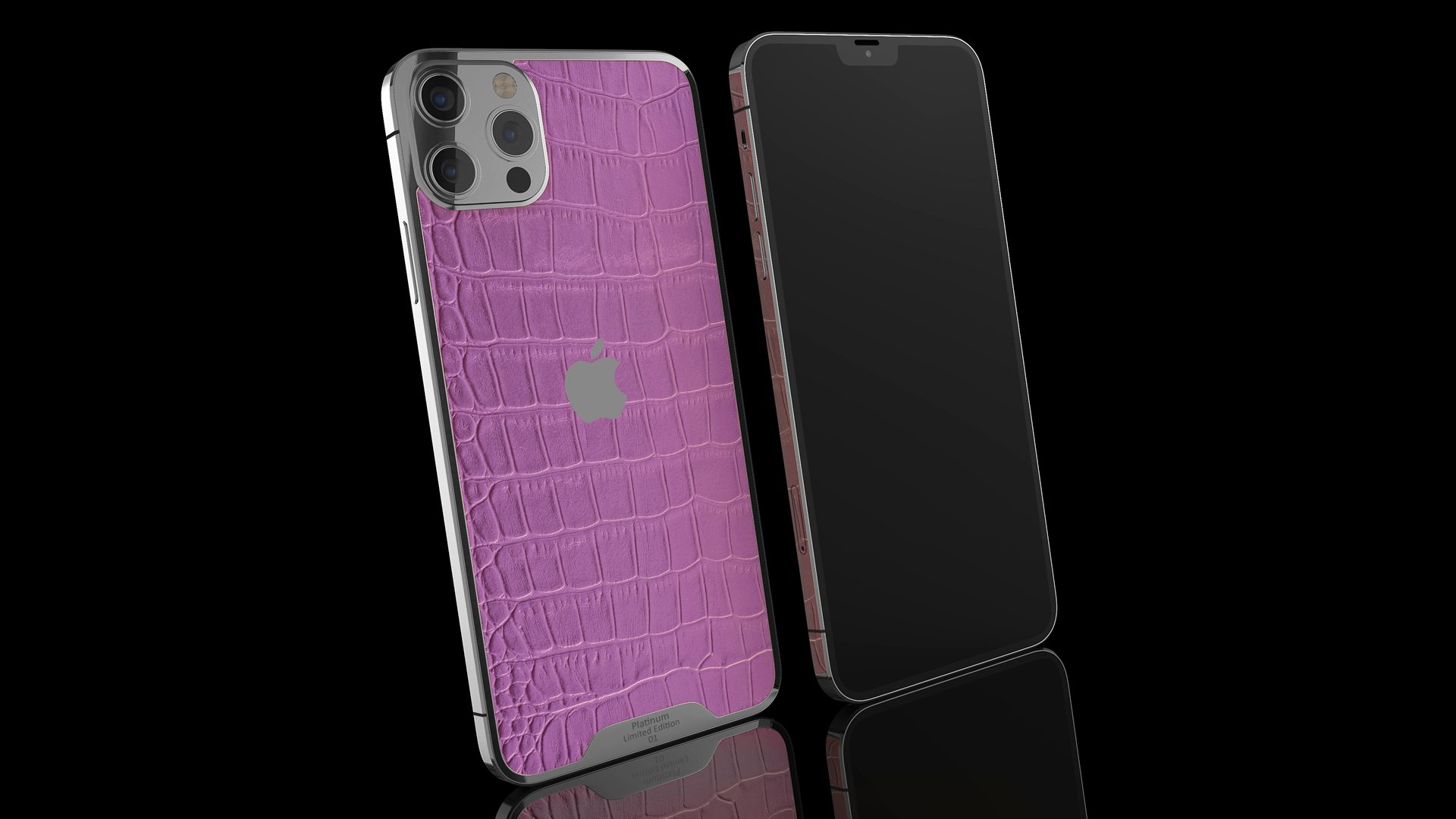 Platinum Pink Croc Leather iPhone 13