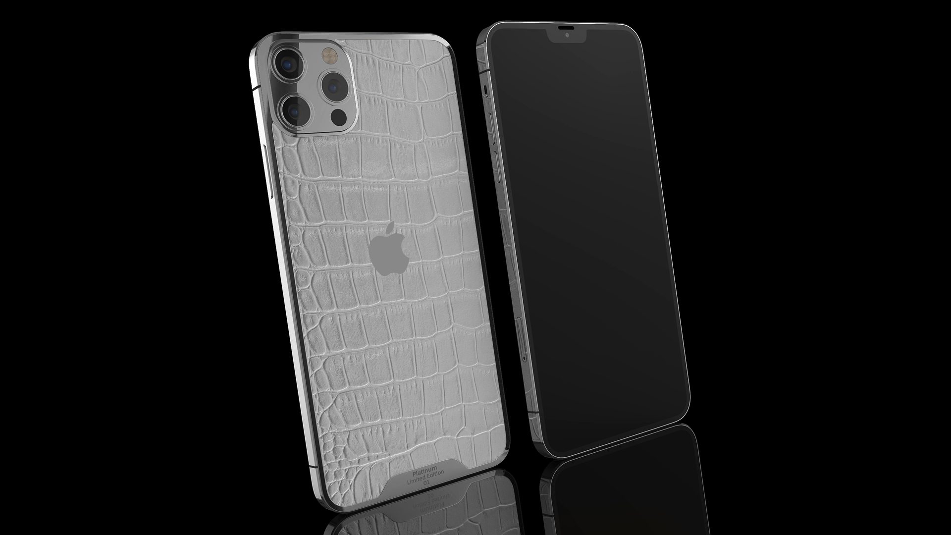 Platinum Grey Croc Leather iPhone 13