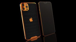 Rose Gold Black Croc Leather iPhone 13