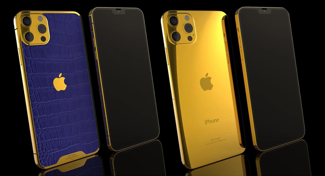 Luxury iPhone 12 Blue python and Gold