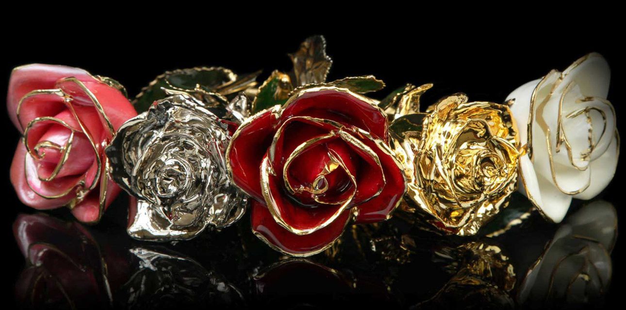 24k Gold and Platinum Roses