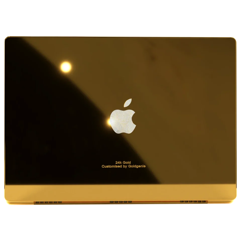24k Gold MacBook Pro 14-inch Diamond Logo