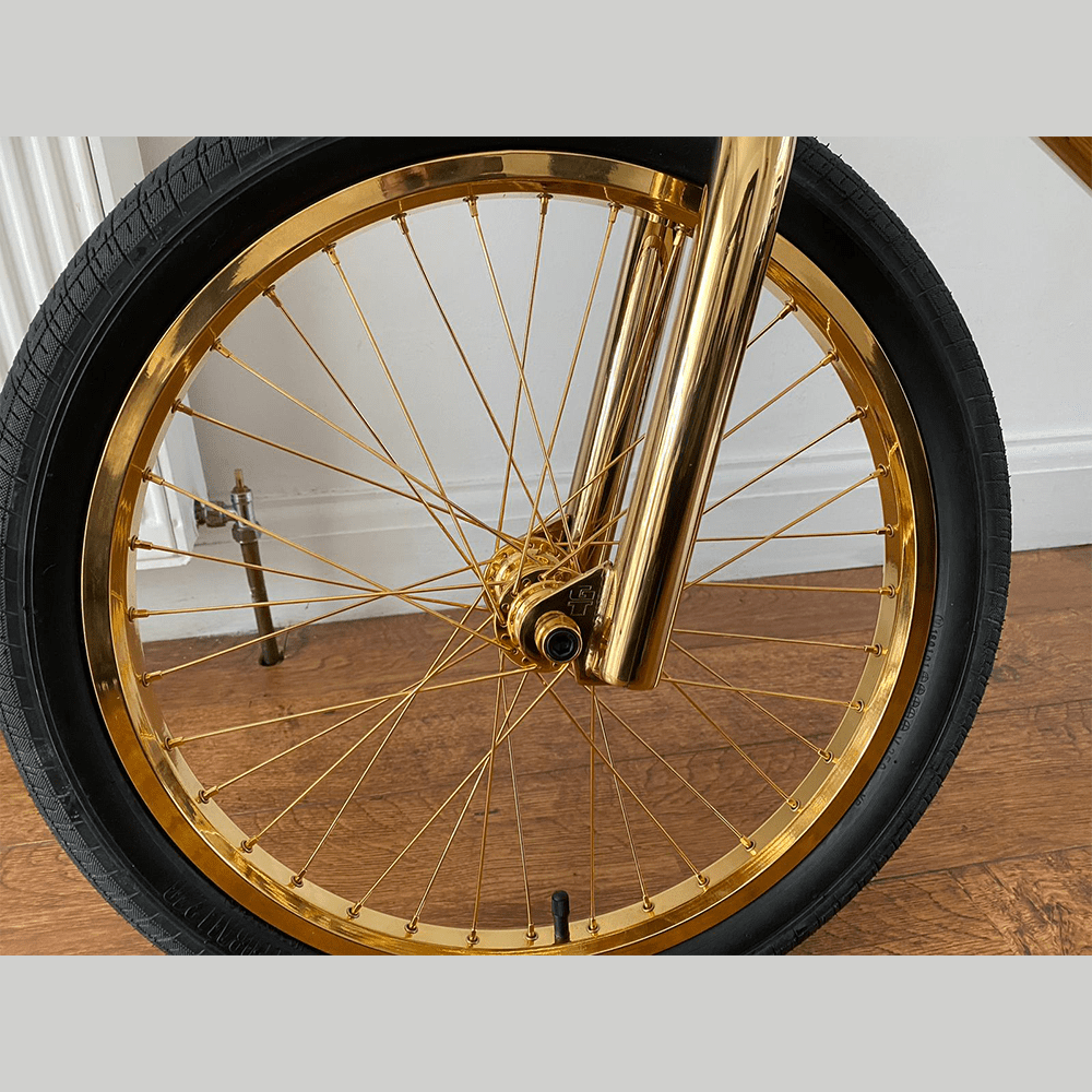 Gold plating bicycle wheel