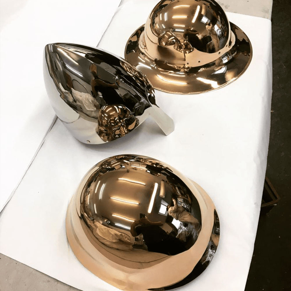 Gold plating helmets