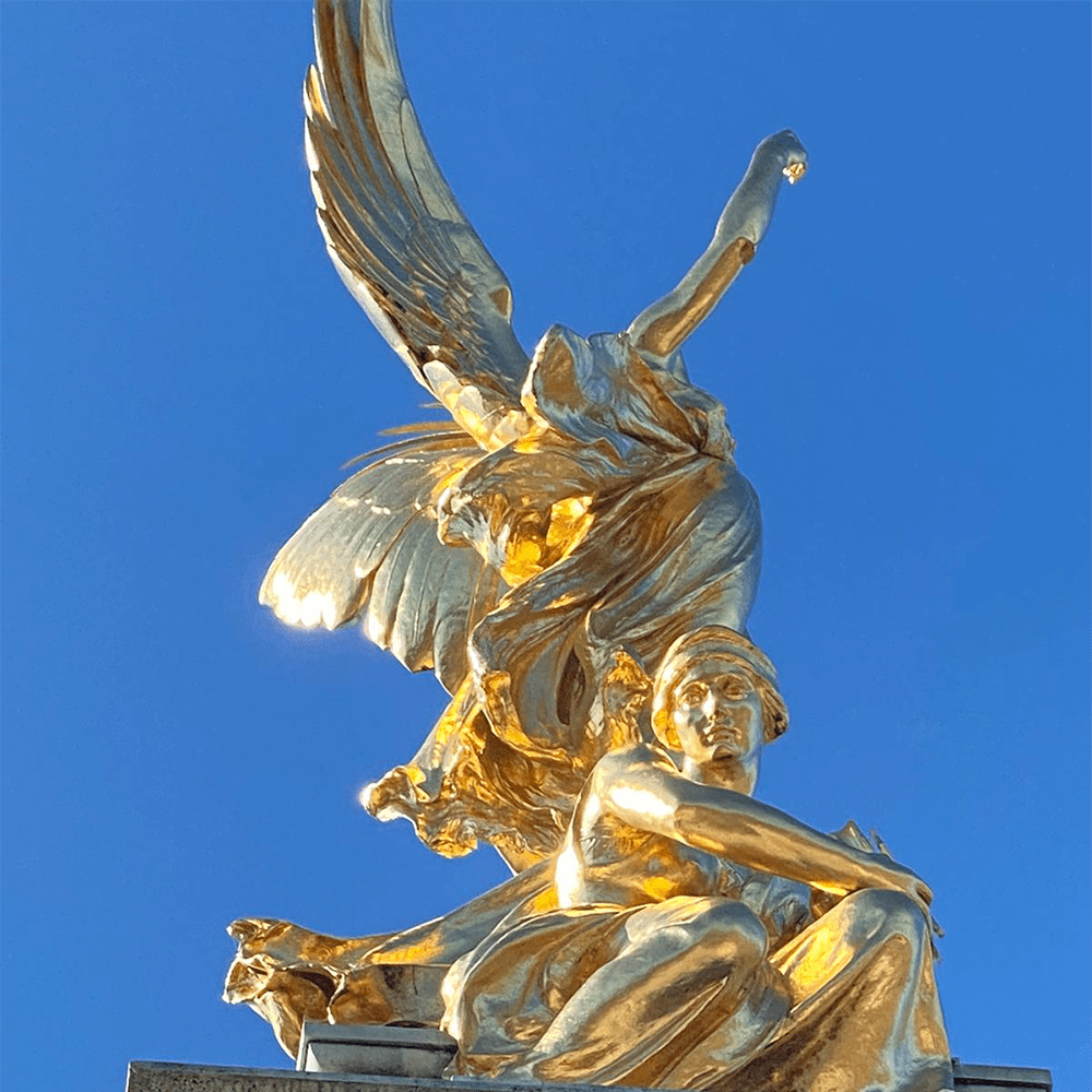 Gold plating statue