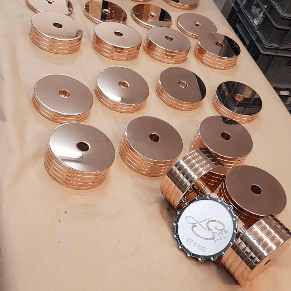 Rose Gold Plated weights for gym
