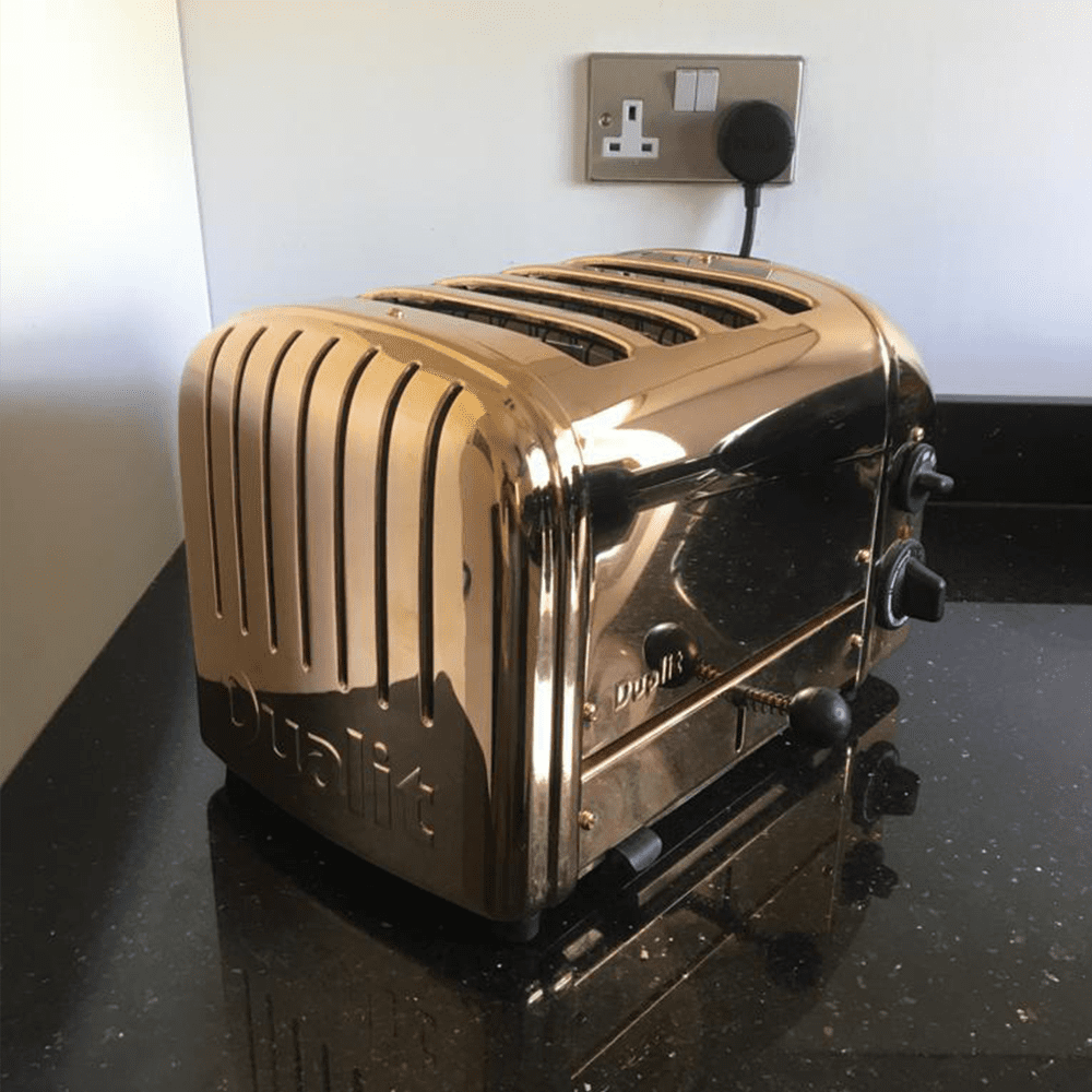 Rose gold plated toaster