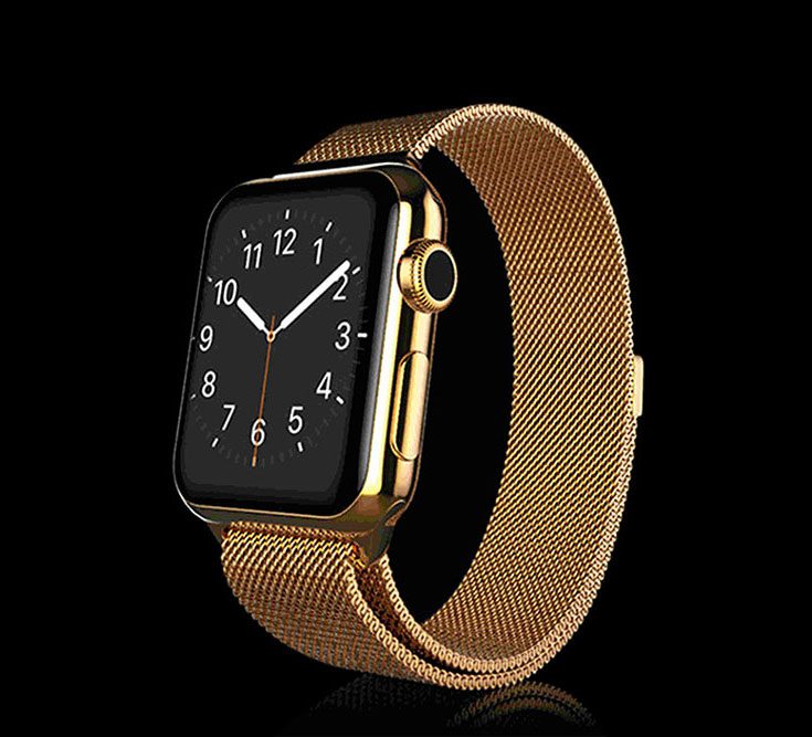 Gold Apple Watch 6 with Milanese strap