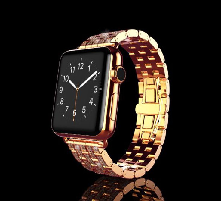 Luxury-24K-Gold-Apple-Watch-6-with-Brilliance-strap