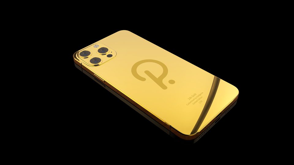 Polkadot 24k Gold iPhone 13 face down