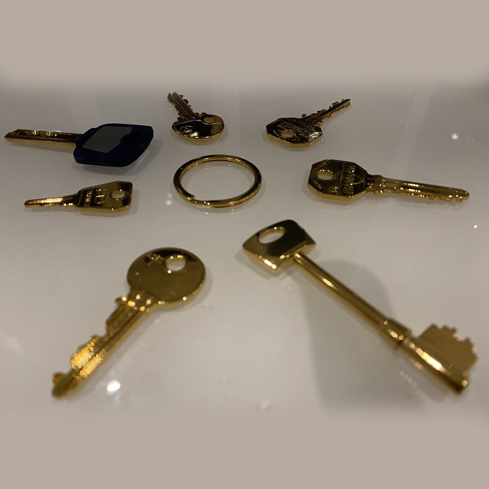 24k Gold plating services on house keys