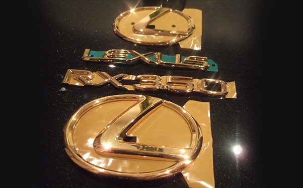 Gold Plating service on Lexus emblems
