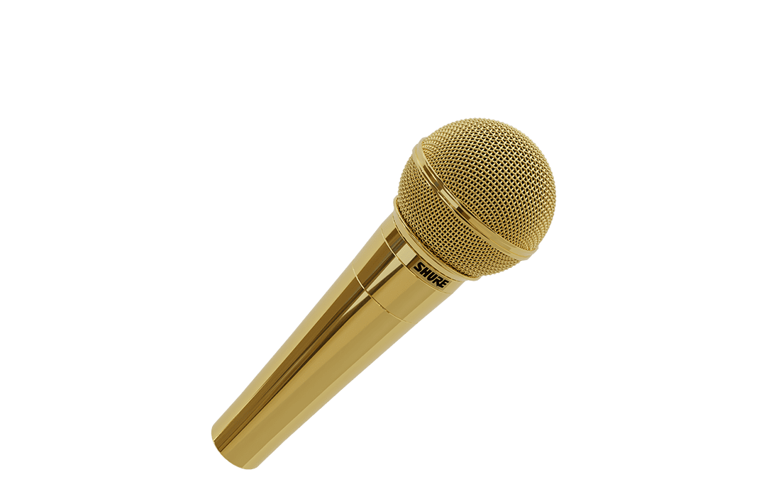 The SHURE SM58 – 24k Gold Plated Dynamic Microphone Goldgenie