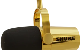 The SHURE MV57 – 24k Gold Plated Podcast Microphone