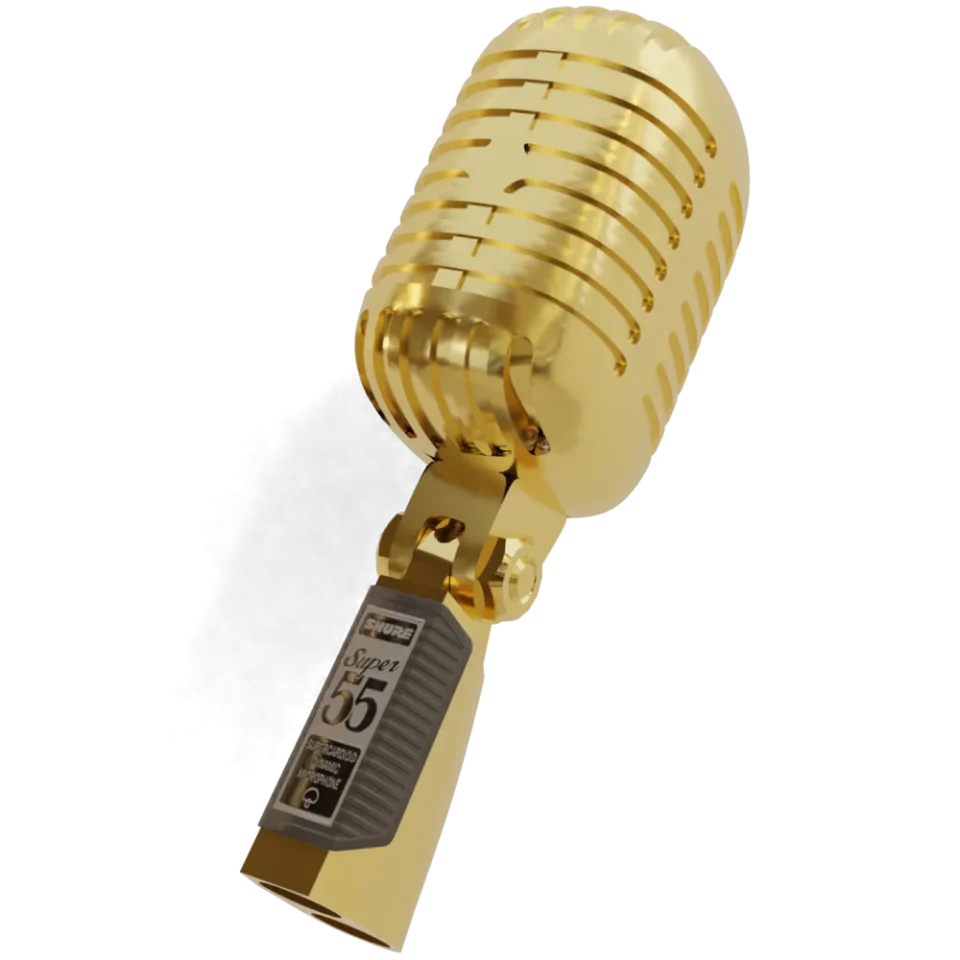 The SHURE SM55 Super Deluxe – 24k Gold Plated Vocal Microphone